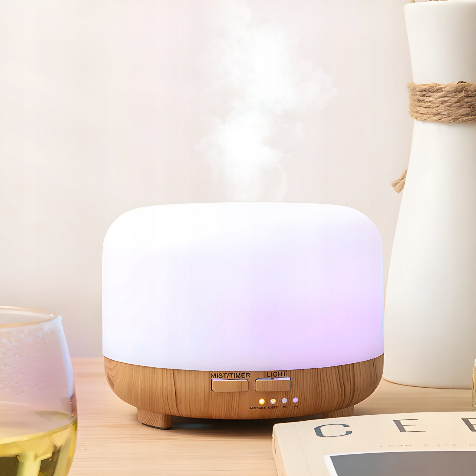 HUMIDIFIER AROMA DIFFUSER AROMATHERAPY NIGHT LIGHT LED + REMOTE CONTROL Dominant color not applicable
