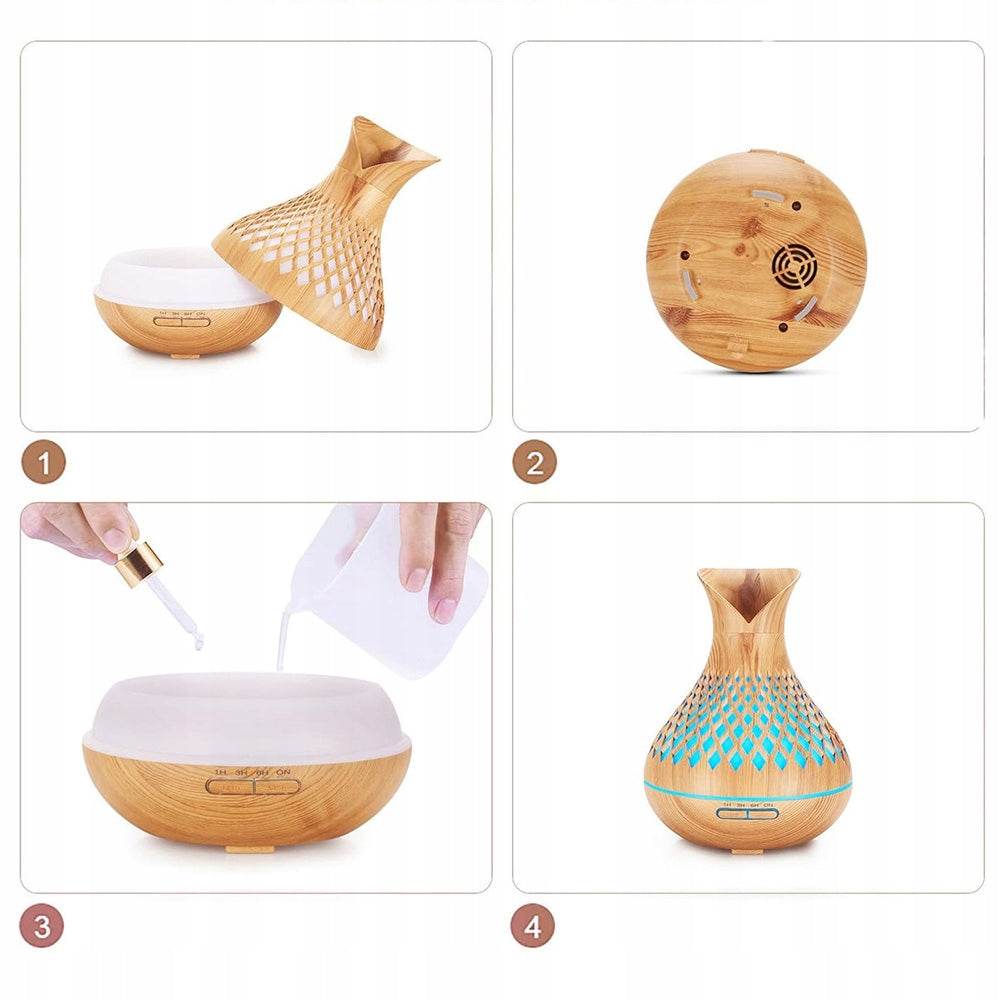 HUMIDIFIER AROMA DIFFUSER ELECTRIC AROMATHERAPY FOR OILS Batteries included no