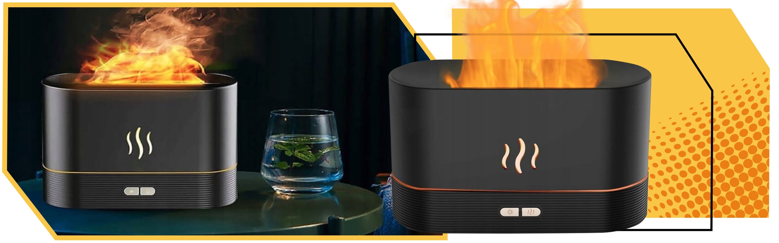 HUMIDIFIER AROMA DIFFUSER FIRE EFFECT FIREPLACE LED AROMATHERAPY Brand Lewer