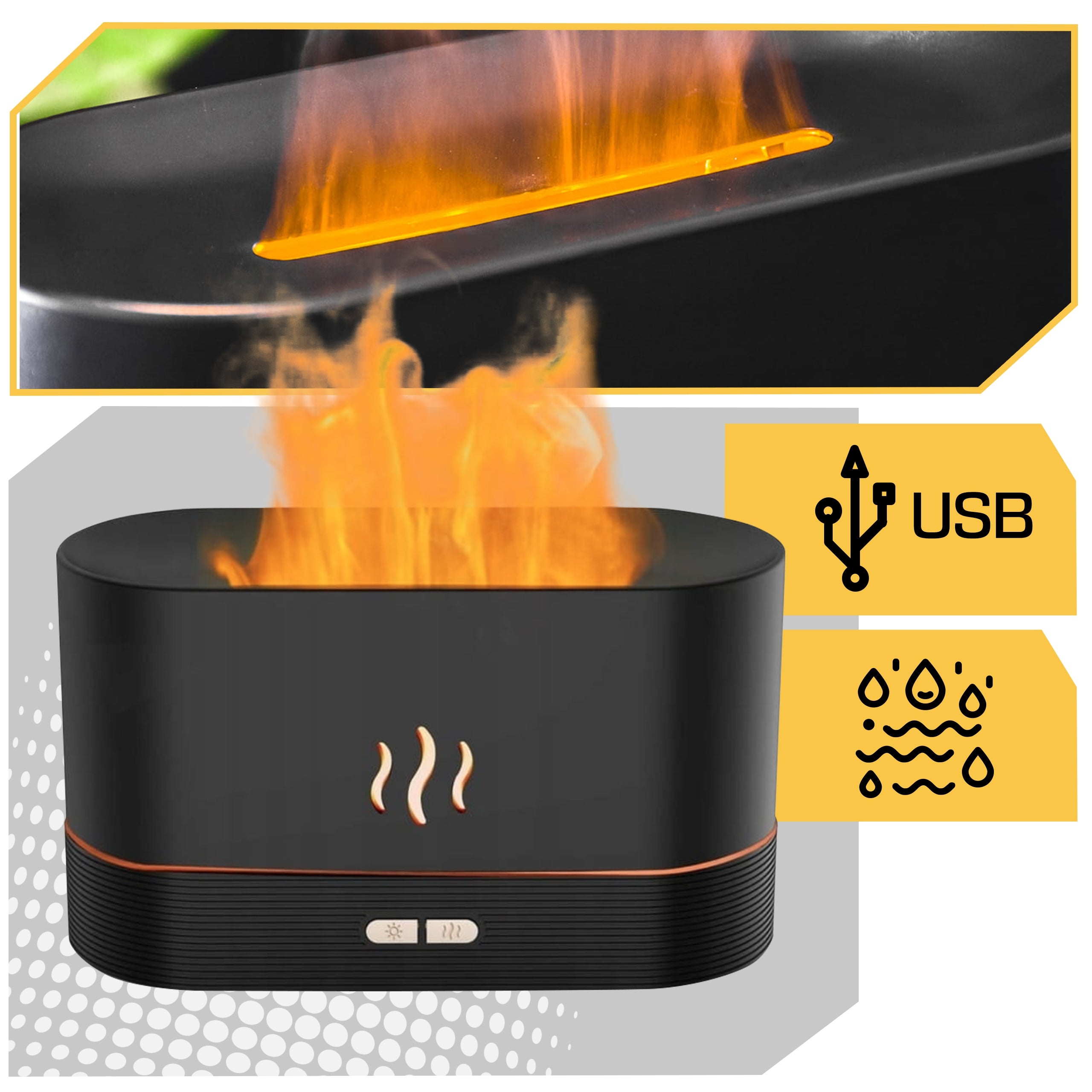 HUMIDIFIER AROMA DIFFUSER FIRE EFFECT FIREPLACE LED AROMATHERAPY EAN (GTIN) 5906700041945