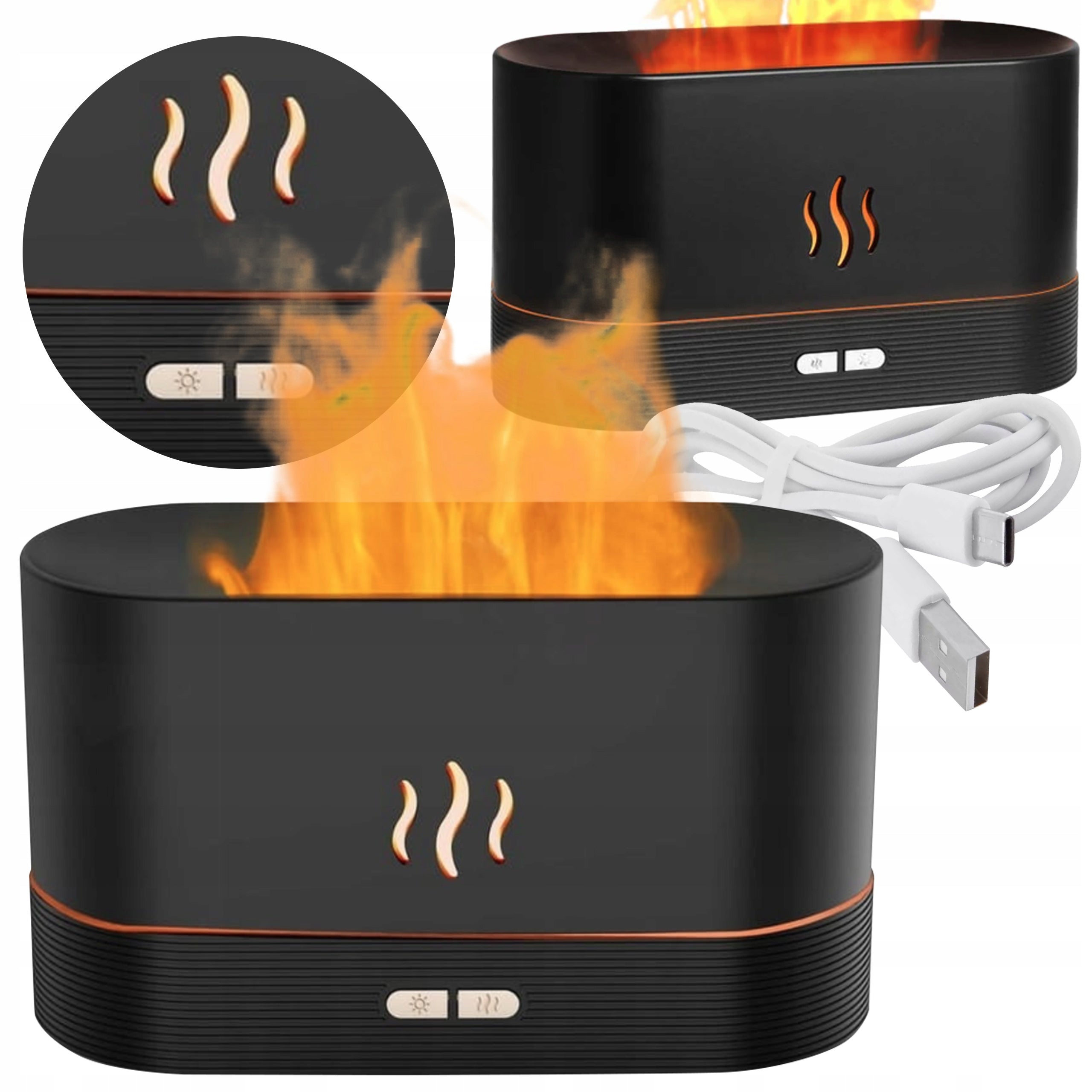 HUMIDIFIER AROMA DIFFUSER FIRE EFFECT FIREPLACE LED AROMATHERAPY