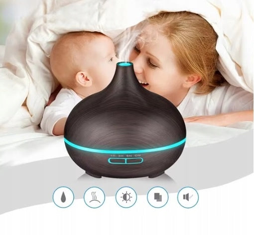 HUMIDIFIER AROMA DIFFUSER FOR ESSENTIAL OILS AROMATHERAPY LED Dominant color brown