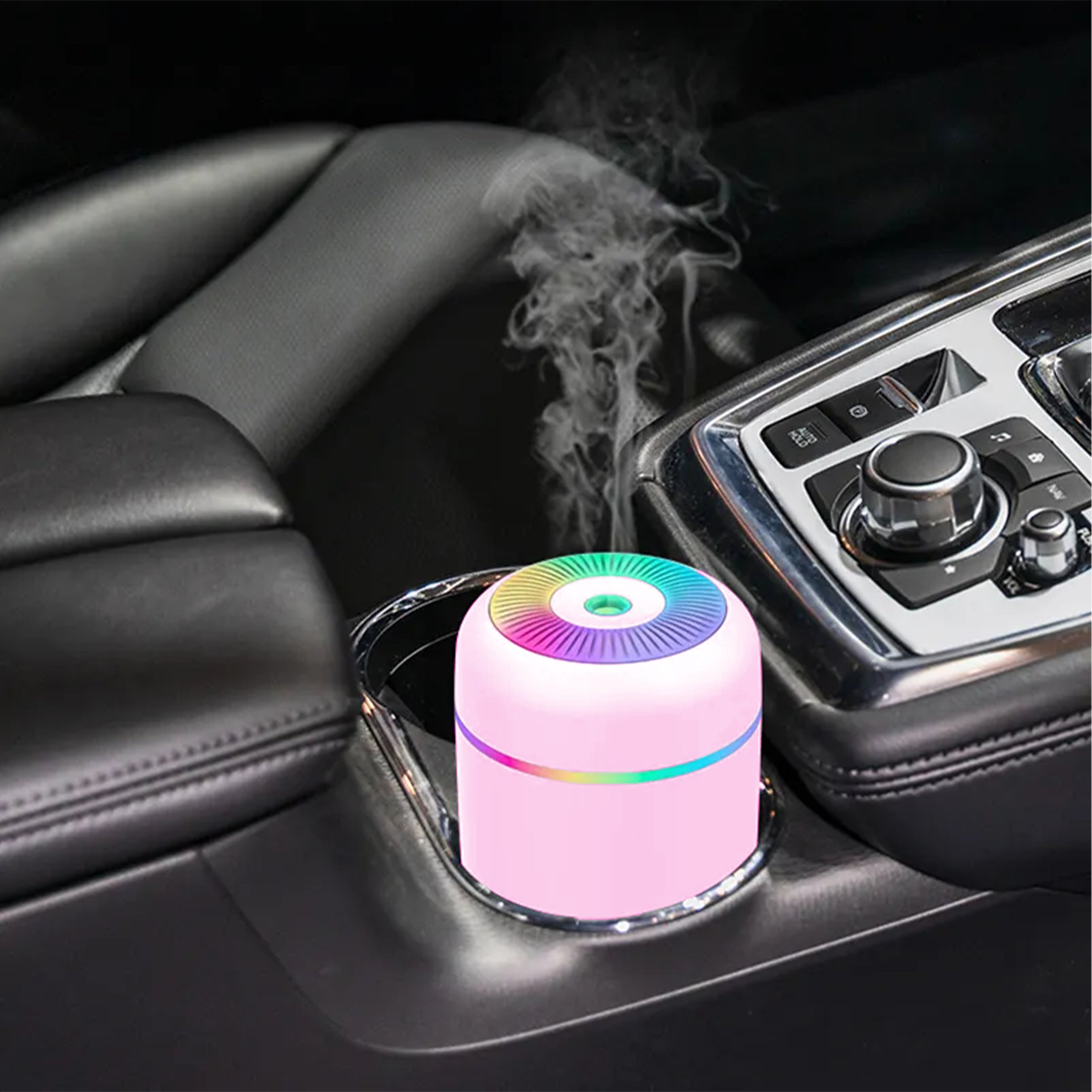HUMIDIFIER AROMA DIFFUSER MINI NIGHT LIGHT RGB AROMATHERAPY Dominant color pink