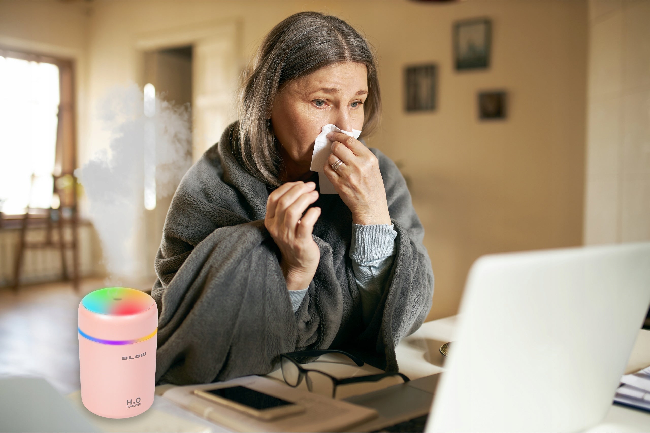 HUMIDIFIER AROMA DIFFUSER MINI NIGHT LIGHT RGB AROMATHERAPY Type steam humidifier