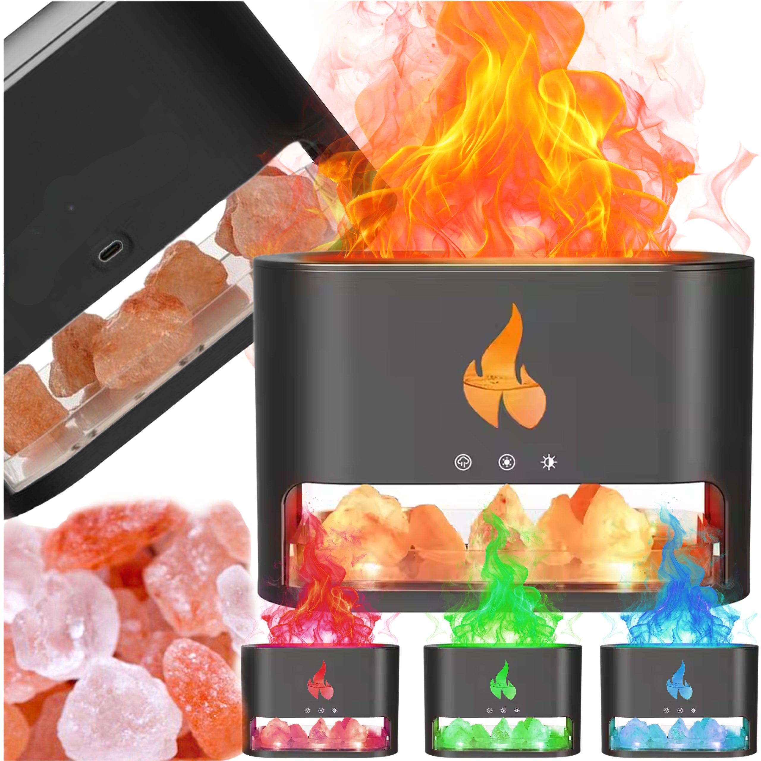 HUMIDIFIER AROMA DIFFUSER NIGHT LIGHT LED BLACK MONTESSA