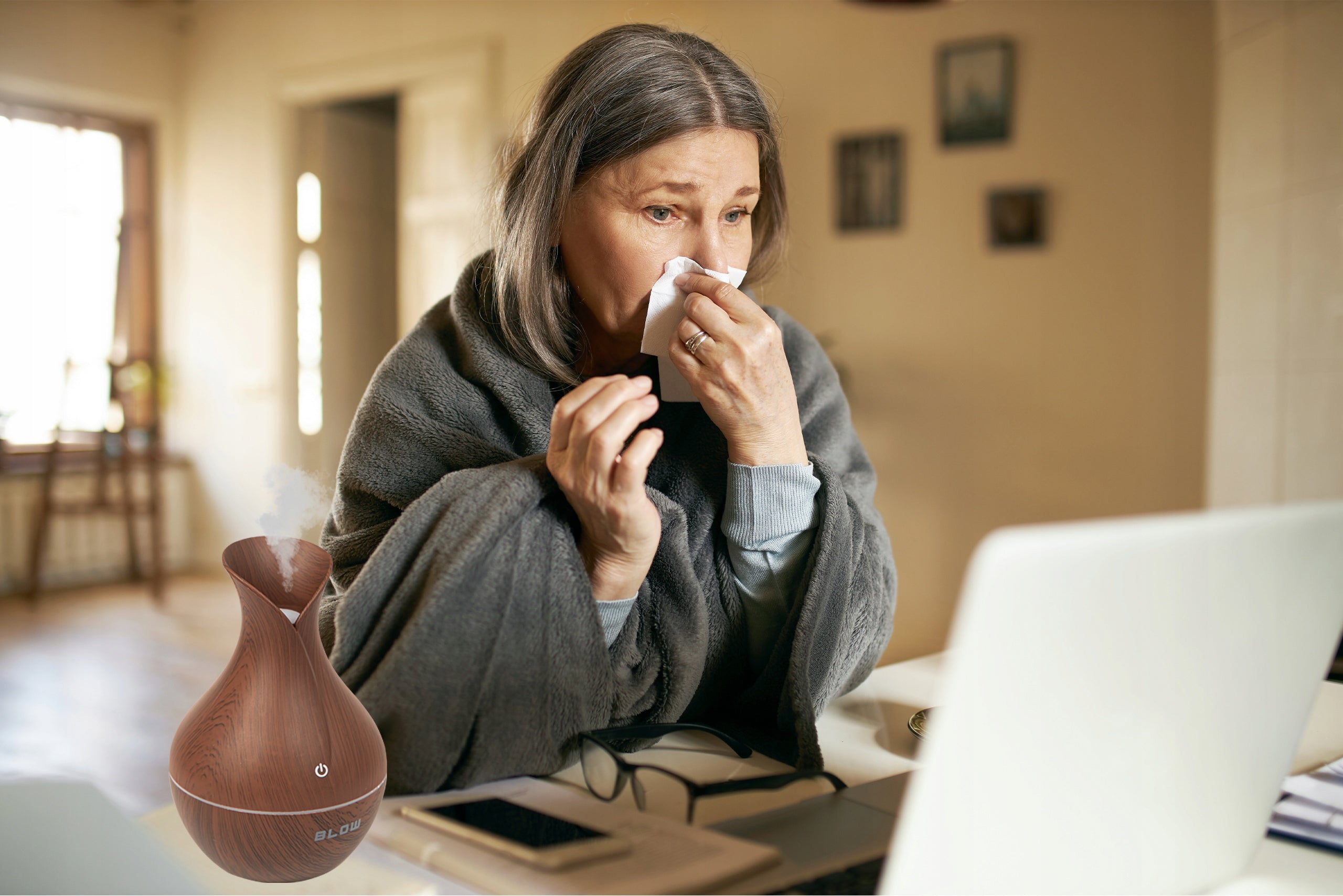 HUMIDIFIER AROMATHERAPY AROMA DIFFUSER FOR ESSENTIAL OILS Dominant color other