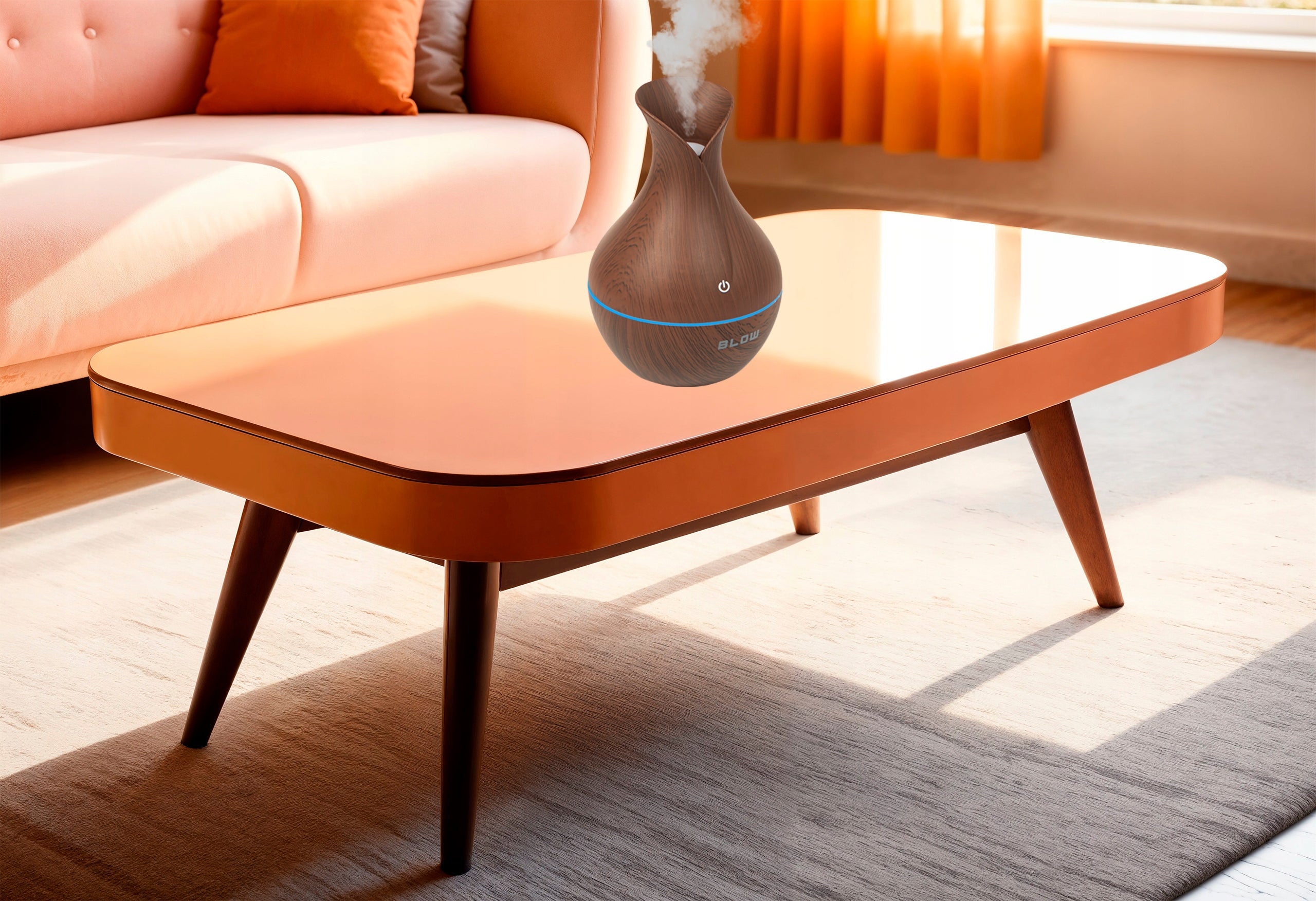 HUMIDIFIER AROMATHERAPY AROMA DIFFUSER FOR ESSENTIAL OILS Model H-03 ciemno brązowy