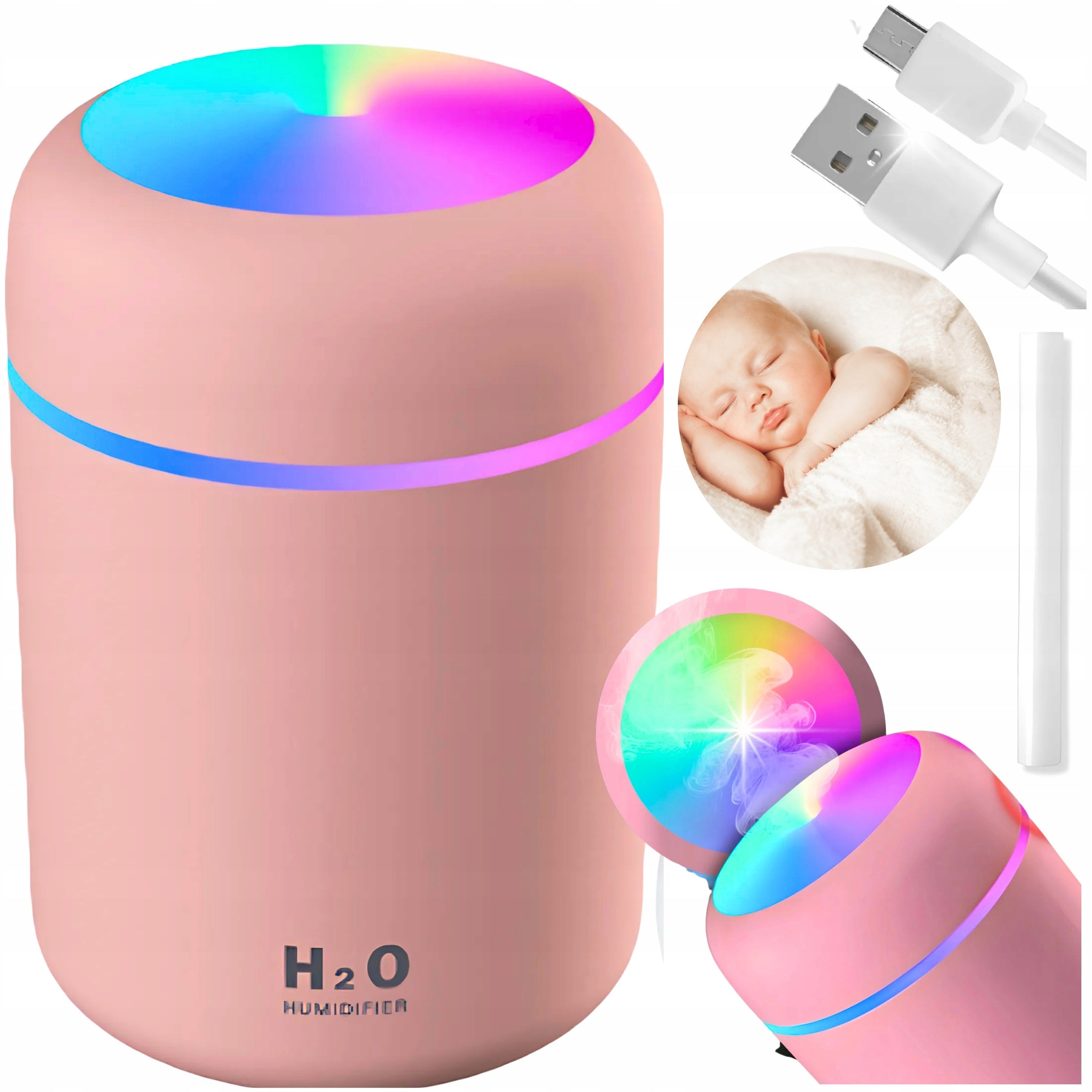 HUMIDIFIER DIFFUSER AROMATHERAPY PINK MONTESSA