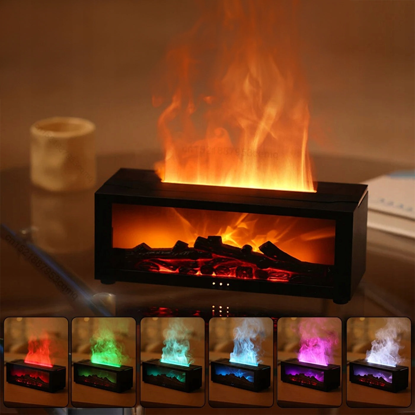 HUMIDIFIER DIFFUSER LED NIGHT LIGHT FLAME EFFECT FIREPLACE OILS Model UJKYefsafdaUJ TJRHYDE