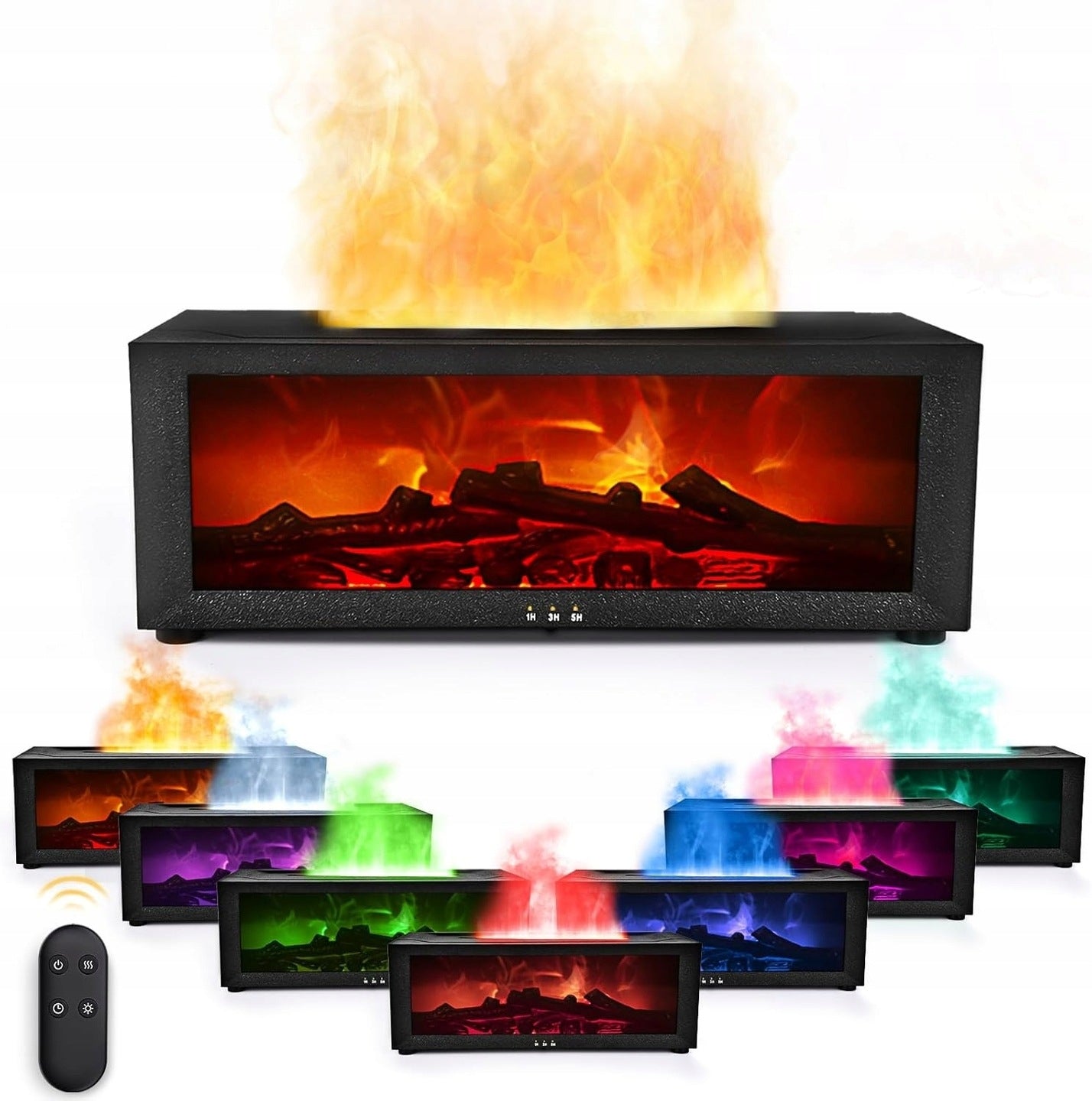 HUMIDIFIER DIFFUSER LED NIGHT LIGHT FLAME EFFECT FIREPLACE OILS