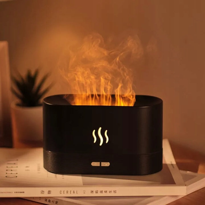 HUMIDIFIER DIFFUSER NIGHT LIGHT LED FLAME EFFECT FIREPLACE WHITE Water tank capacity 0.2 l
