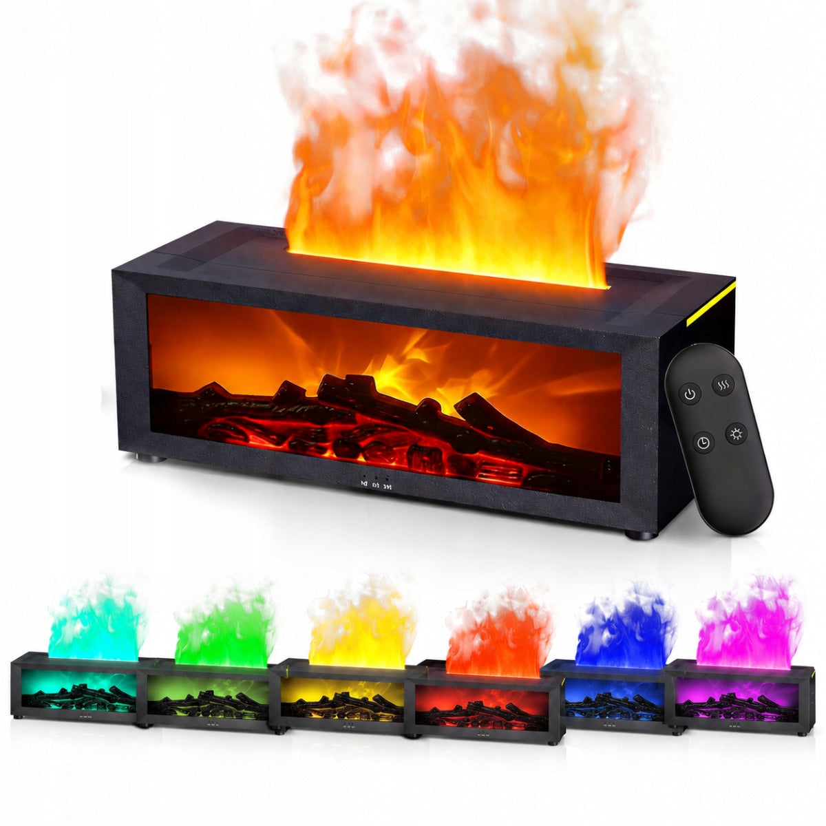HUMIDIFIER FIREPLACE LED DIFFUSER AROMATHERAPY + REMOTE CONTROL