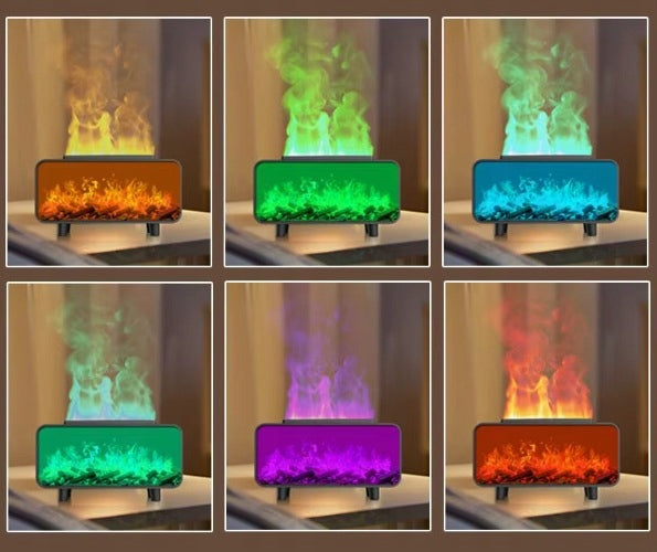 HUMIDIFIER FIREPLACE LED RGB AROMA DIFFUSER AROMATHERAPY OILS Model NAWILŻACZ POWIETRZA KOMINEK LED-43923