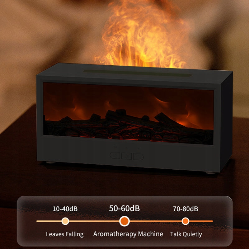 HUMIDIFIER FIREPLACE LED RGB DIFFUSER AROMATHERAPY TIMER + REMOTE CONTROL Dominant color black