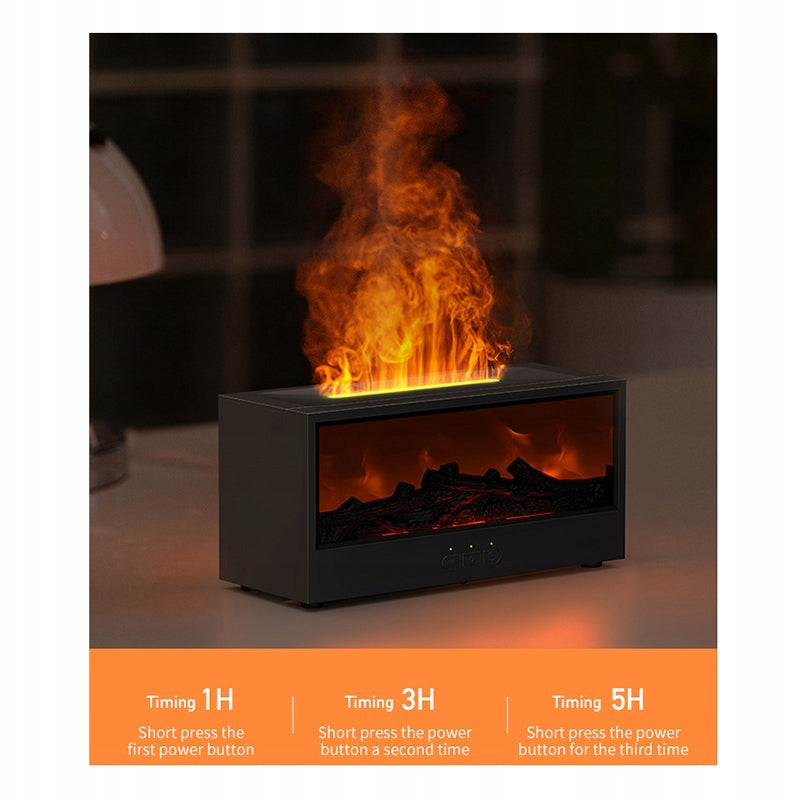 HUMIDIFIER FIREPLACE LED RGB DIFFUSER AROMATHERAPY TIMER + REMOTE CONTROL Water tank capacity 0.15 l