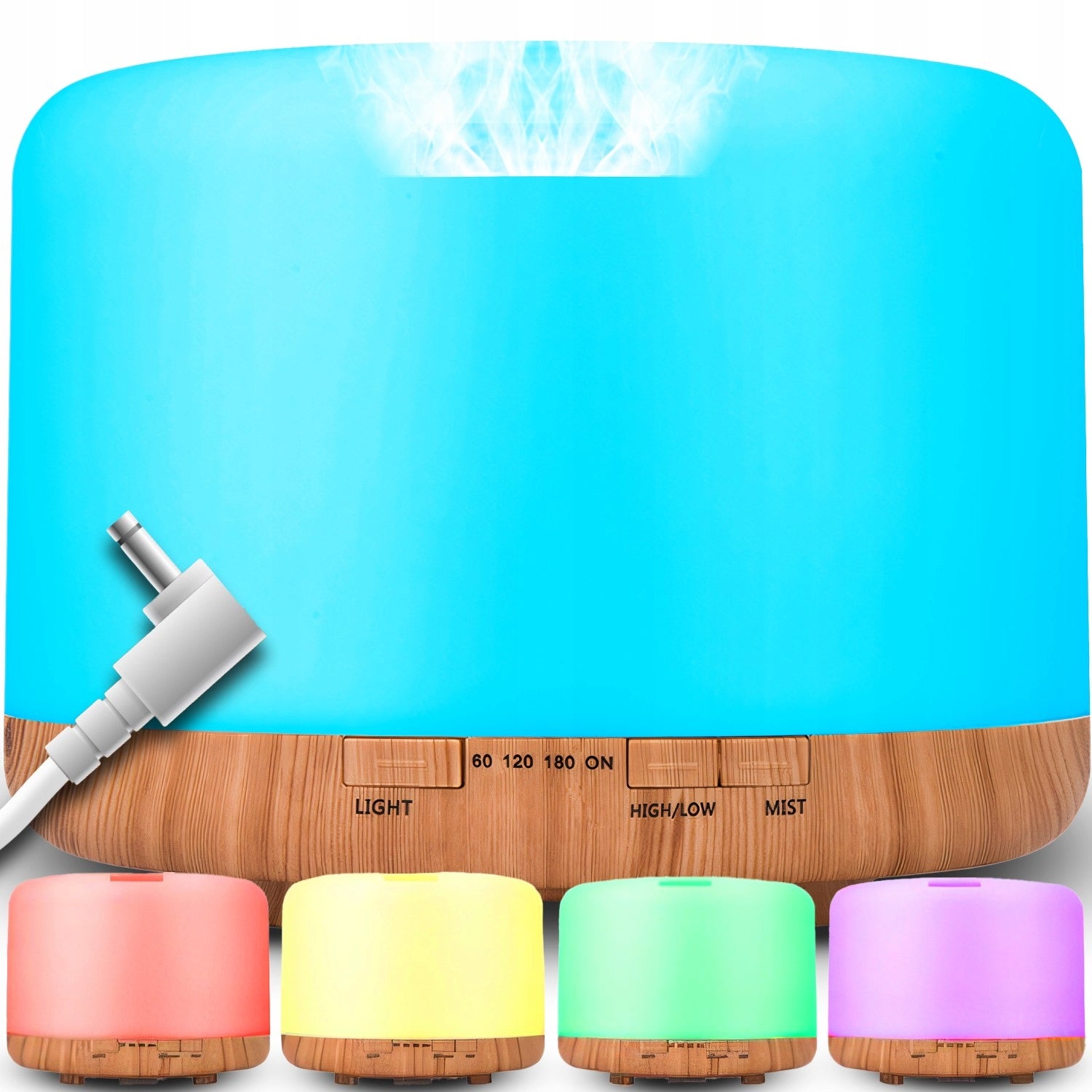 HUMIDIFIER NIGHT LIGHT SCENTED DIFFUSER AROMATHERAPY + REMOTE CONTROL XL