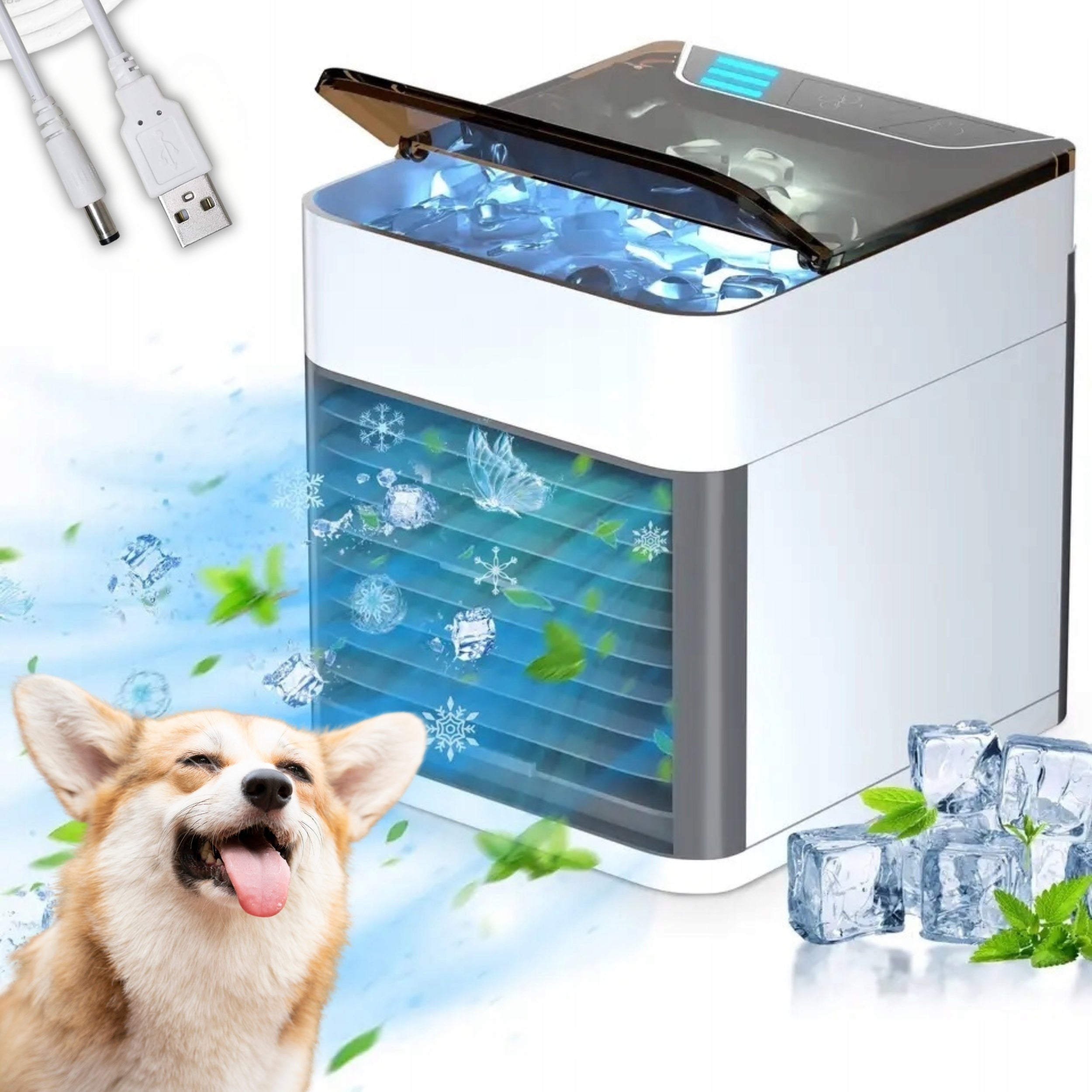 HUMIDIFIER PORTABLE AIR CONDITIONER 3IN1 3WATT USB LED Dominant color black