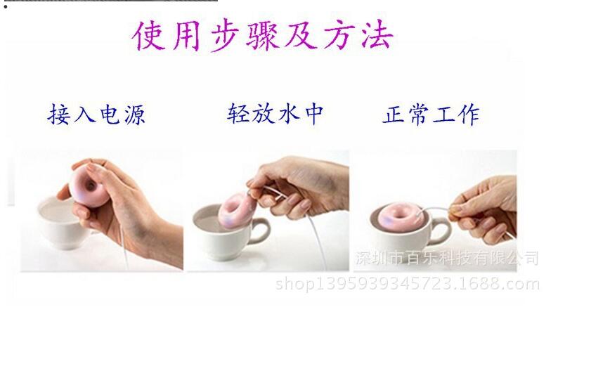 HUMIDIFIER USB DONUT DC 5V 500MA WHITE 51X51X20MM Dominant color multicolor
