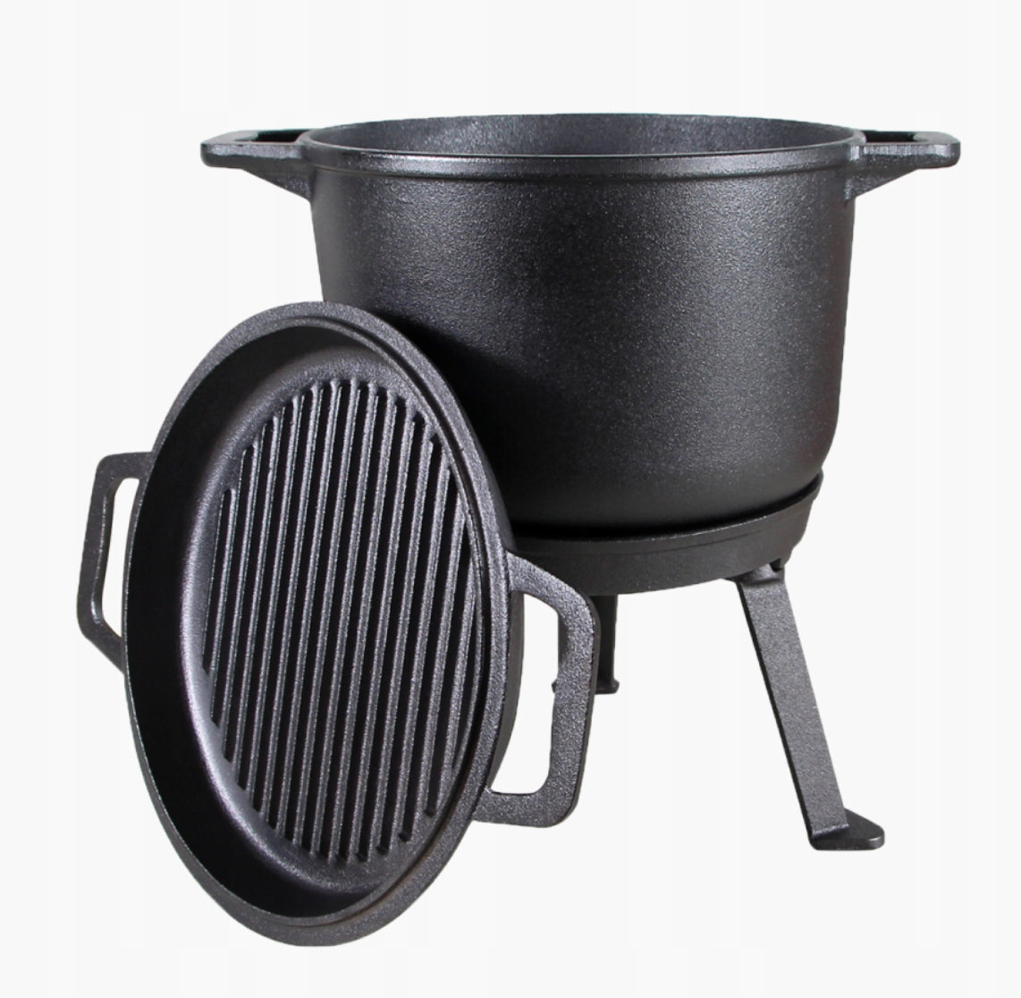 HUNTING BOILER 10L CAST IRON 3in1 HUNTING POT PAN STAND +FREEBIE
