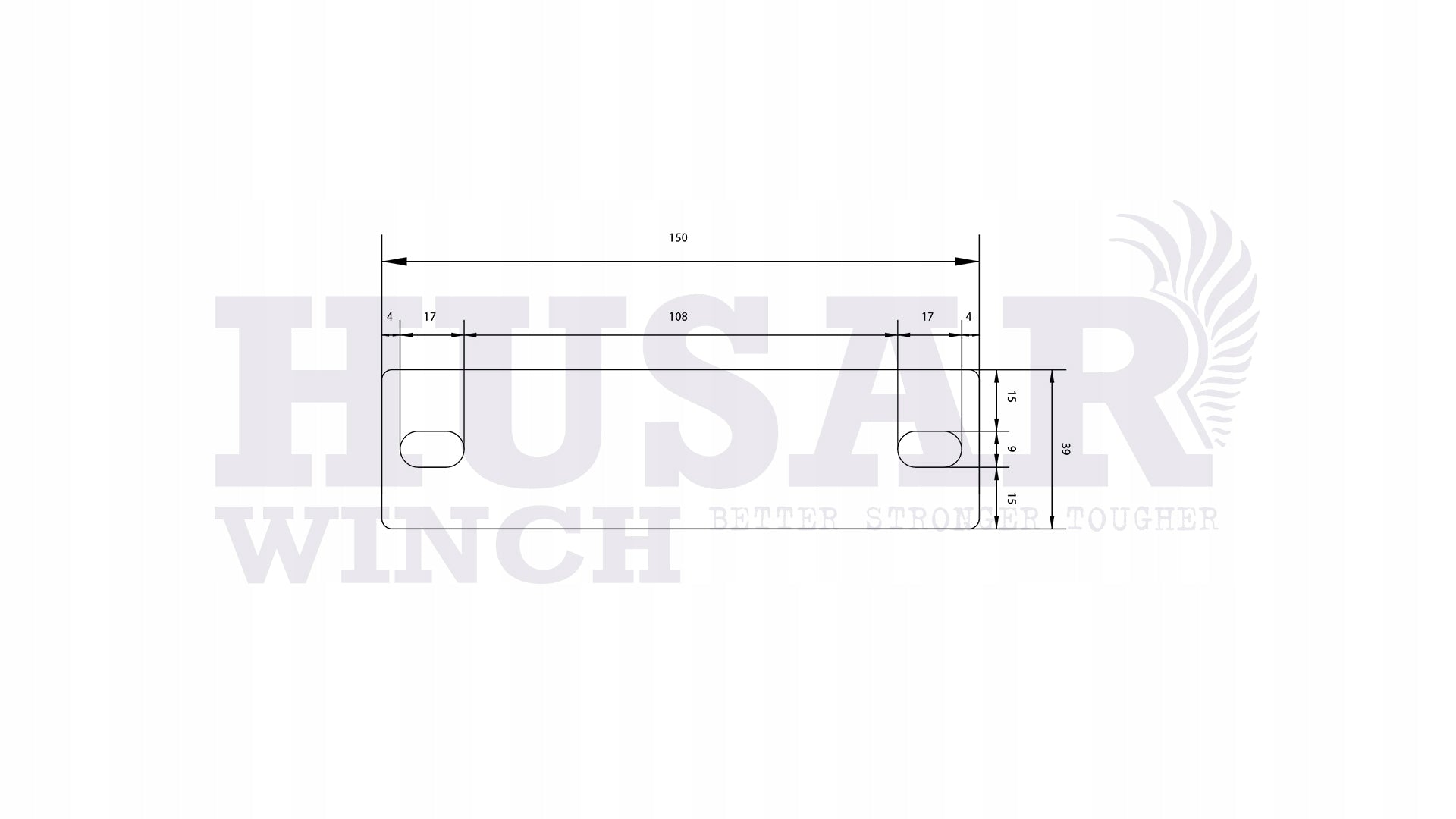HUSAR WINCH Mounting kit trap Trapy Overrun Mount Rack OFFROAD Manufacturer code Zestaw montażowy trapów