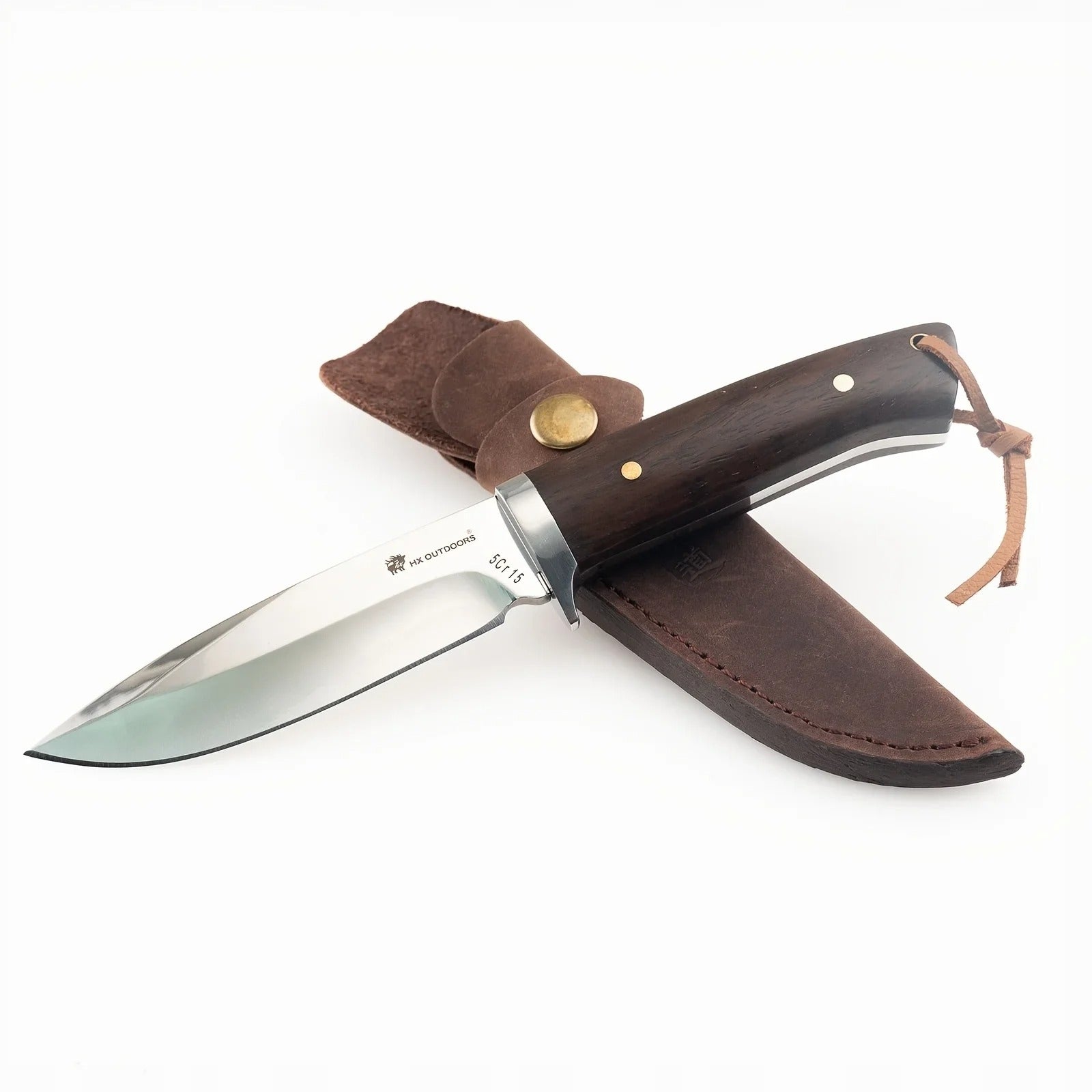 HX OUTDOORS Forest Survival Knife 5cr15 Blade Wood handle Travel Knives