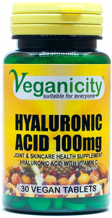 HYALURONIC ACID 100mg Vegetable LARGE DOSE Bone Joints Brand Veganicity
