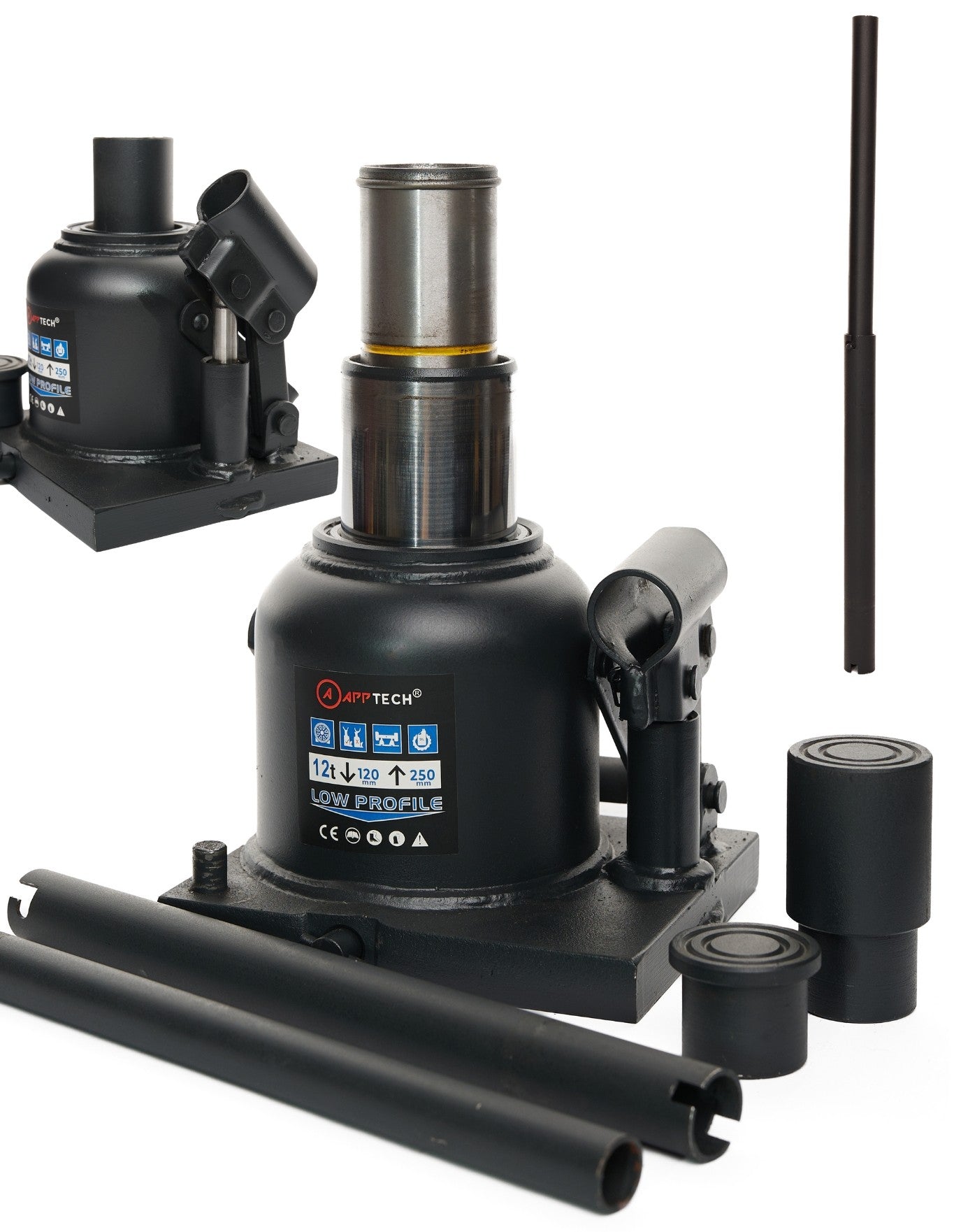 HYDRAULIC BOLLARD JACK TWO-STAGE JACK 12T 12 TONS LOW TIR