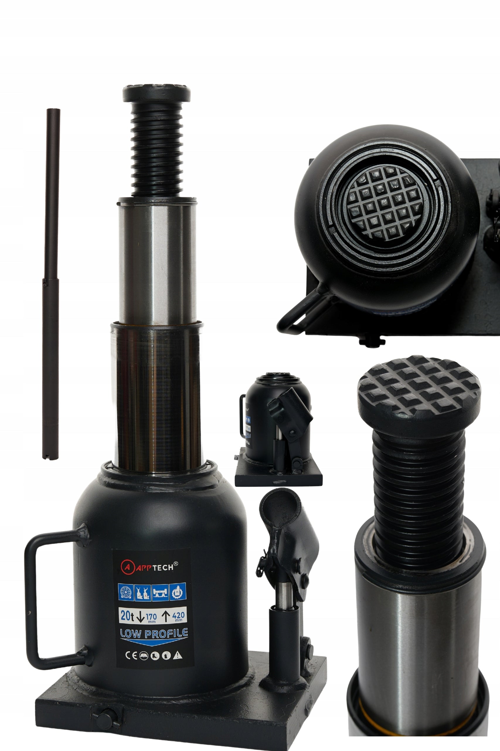 HYDRAULIC BOLLARD JACK TWO-STAGE JACK 20T 20 TONS LOW STRONG