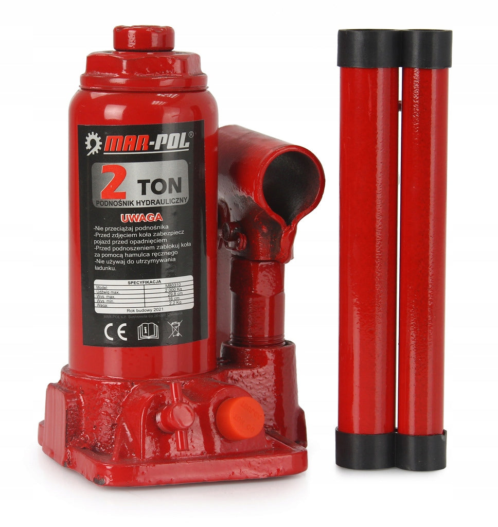 HYDRAULIC BOLLARD LIFT 2T BOTTLE JACK 2000KG 80310 Brand Mar-Pol