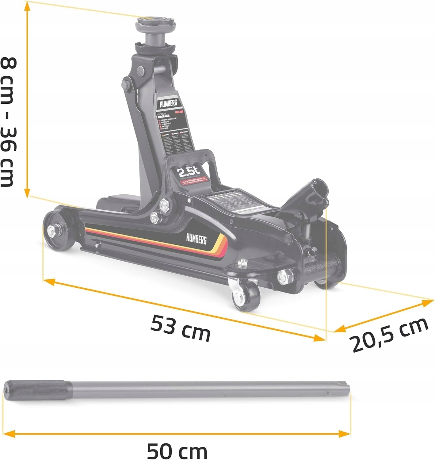 HYDRAULIC CAR LIFT 2,5T 80 – 360 MM BLACK Brand no brand