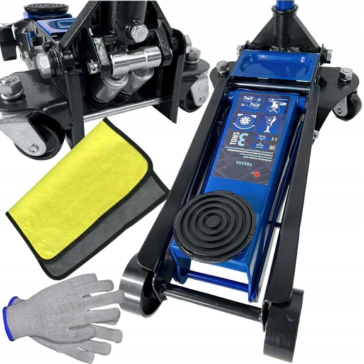 HYDRAULIC CAR LIFT LEVER FROG 3t 3000kg 2-PISTON + RUBBER