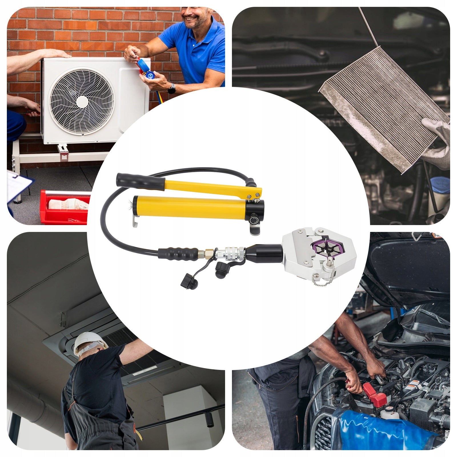 HYDRAULIC HOSE CRIMPER KIT CARS AIR CONDITIONING REPAIR KIT 4T WITH 7 DIES Packaging status original