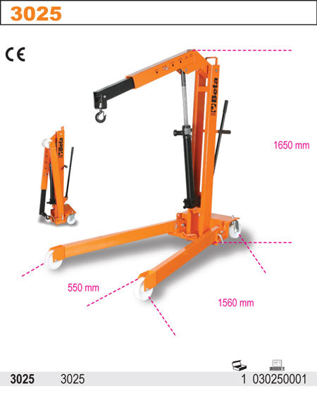 HYDRAULIC WORKSHOP CRANE 1T BETA 3025 Manufacturer code 3025