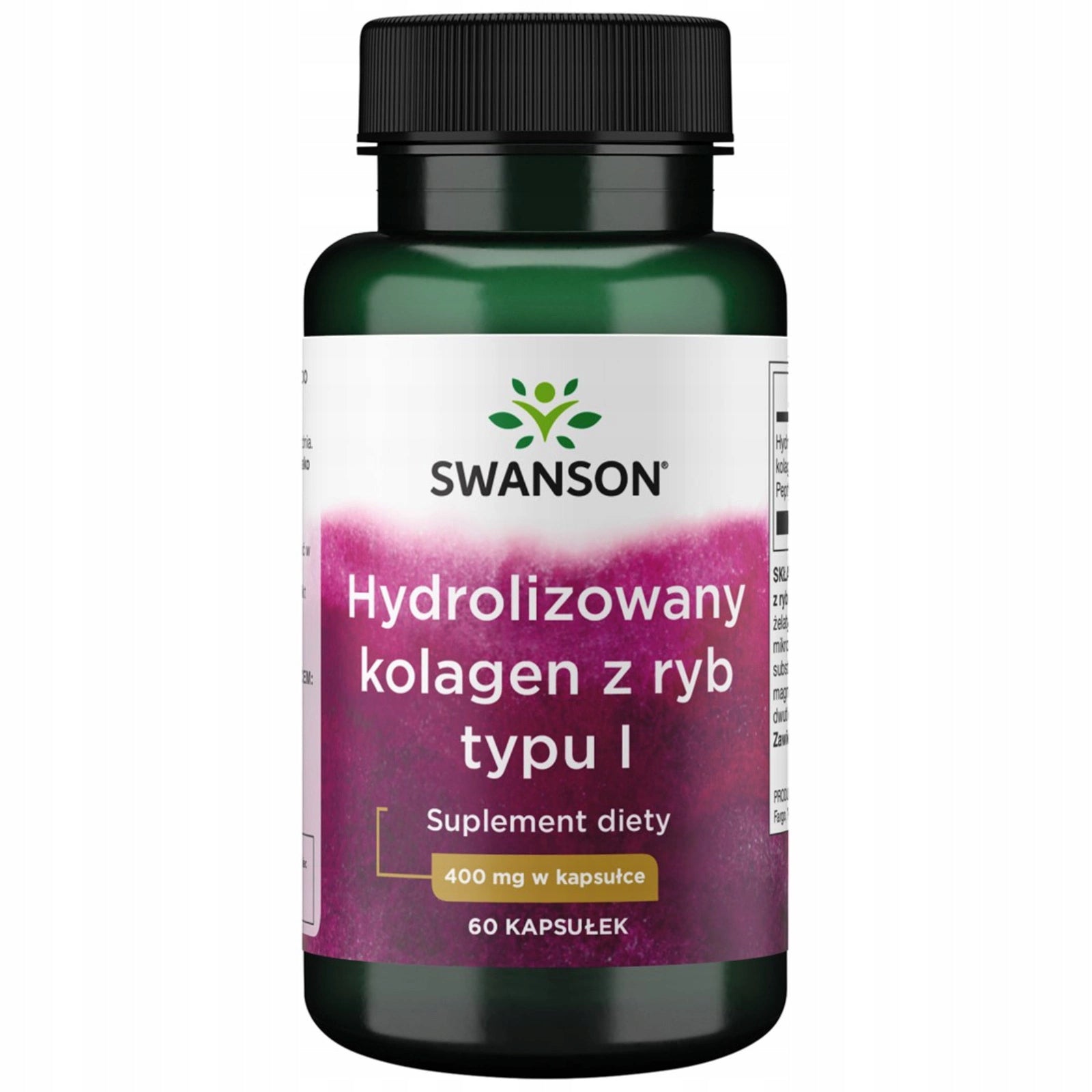 HYDROLYZED FISH COLLAGEN SWANSON 400 mg 60 kaps HEALTHY JOINTS STRONG HAIR