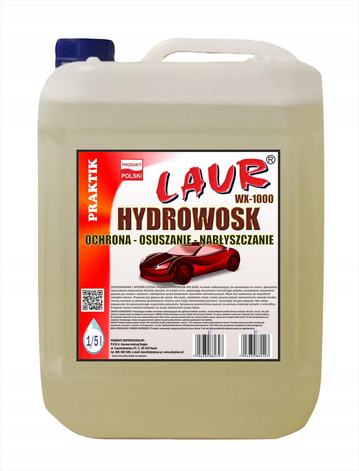 HYDROWAX WITH DEHUMIDIFIER CAR WET WAX (OP.5l) WX-1000