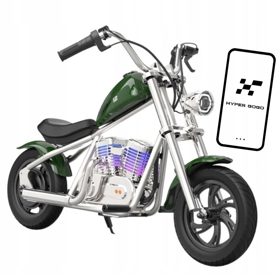 HYPER GOGO CRUISER 12 PLUS ELECTRIC MOTORCYCLE WITH APP - GREEN