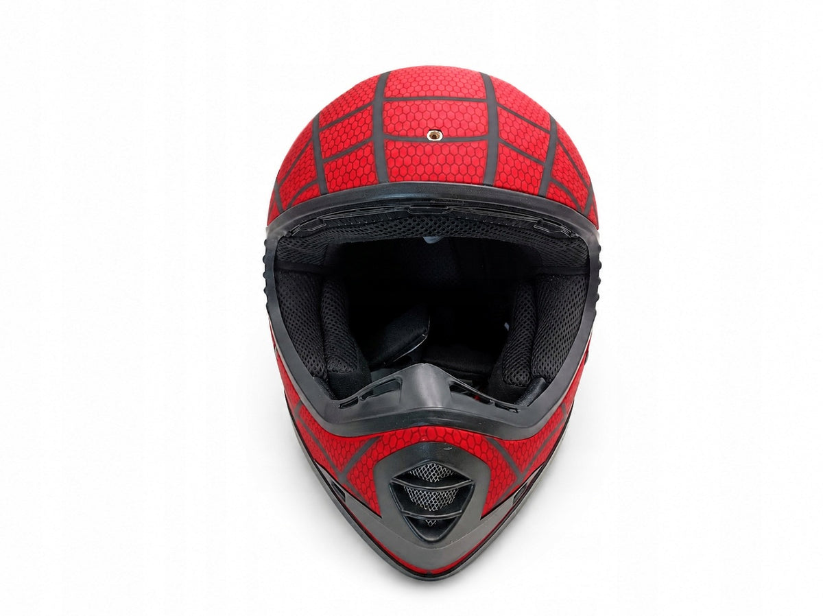 HaTur TXTK3 Spider Motorcross Helmet Red-Black | Size S Model spider man