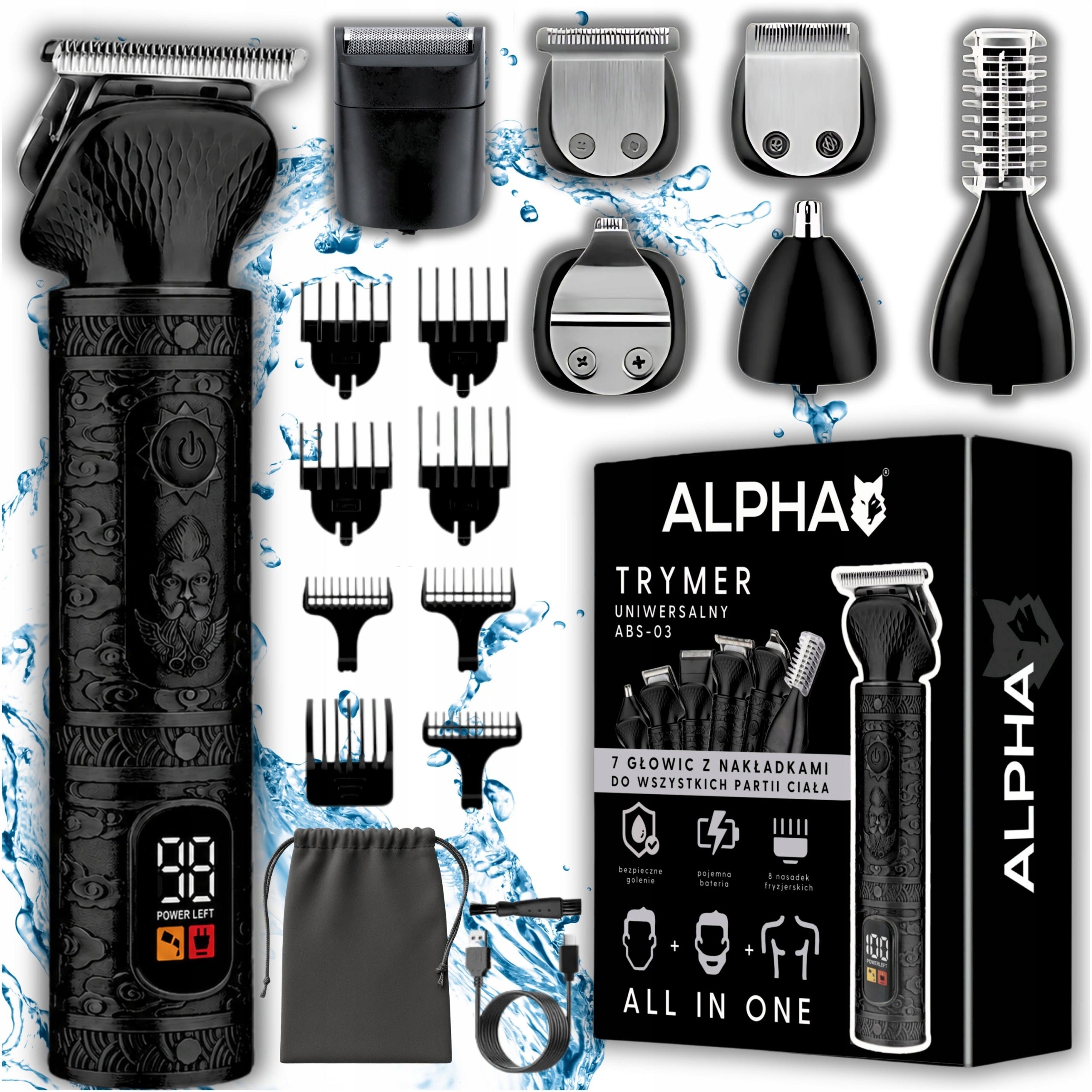 Hair Clipper, Beard 17in1 - Shaver + Nose Trimmer Alpha