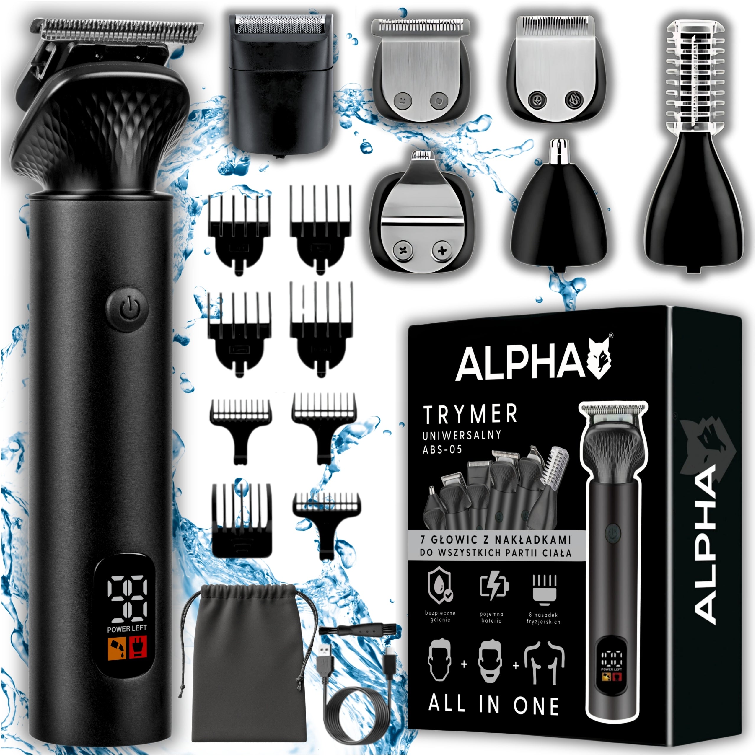 Hair Clipper, Beards - Nose Trimmer + Shaver Alpha 17IN1