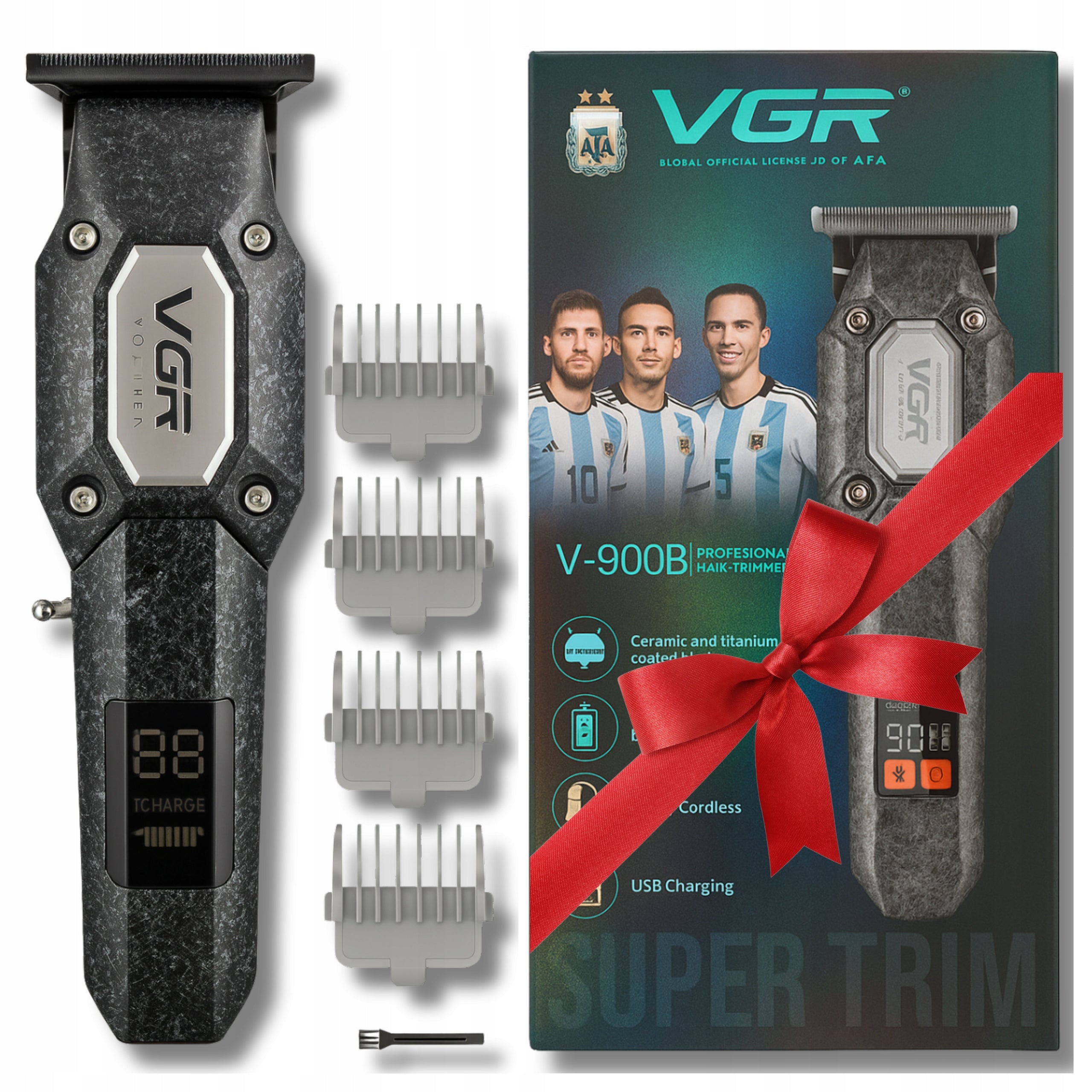 Hair Clipper Strong Beard Wireless Led For Gift