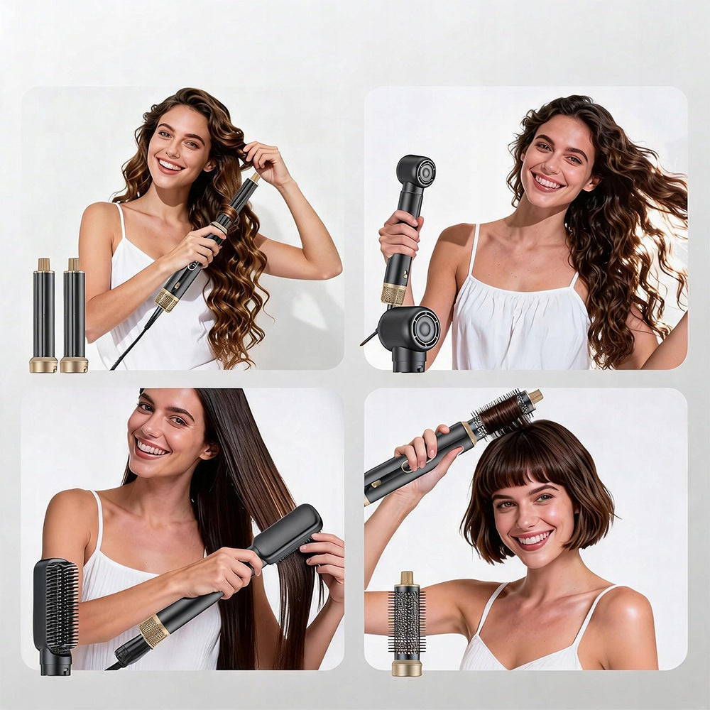 Hair Dryer 5in1 Curler Straightener 3 Temp LCD 1000W For Gift Packaging status original