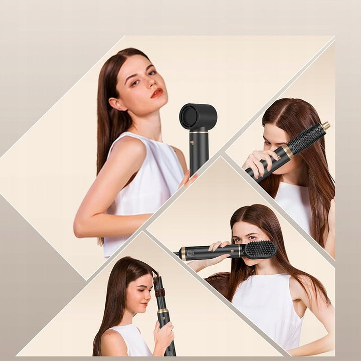 Hair Dryer 5in1 Curler Straightening Brush Ionization Tip Rotation Model 6900333752192