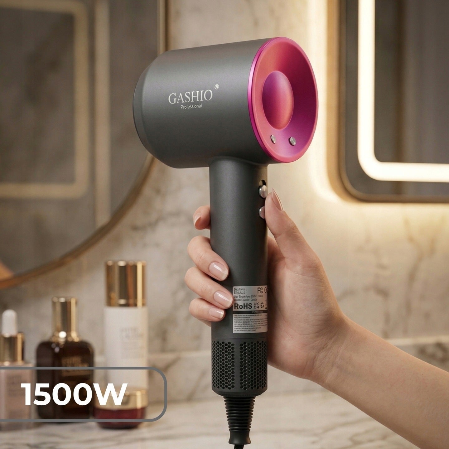 Hair Dryer HD1600 1600W 3 Speeds Ionization Diffuser Brand no brand