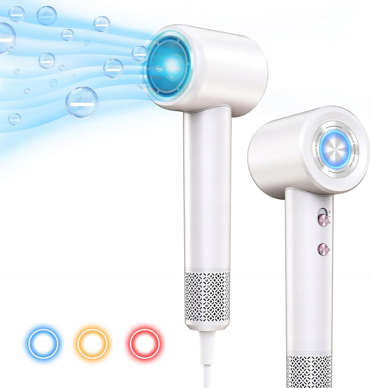 Hair Dryer Ionizing Professional High Speed White 110000 RPM
