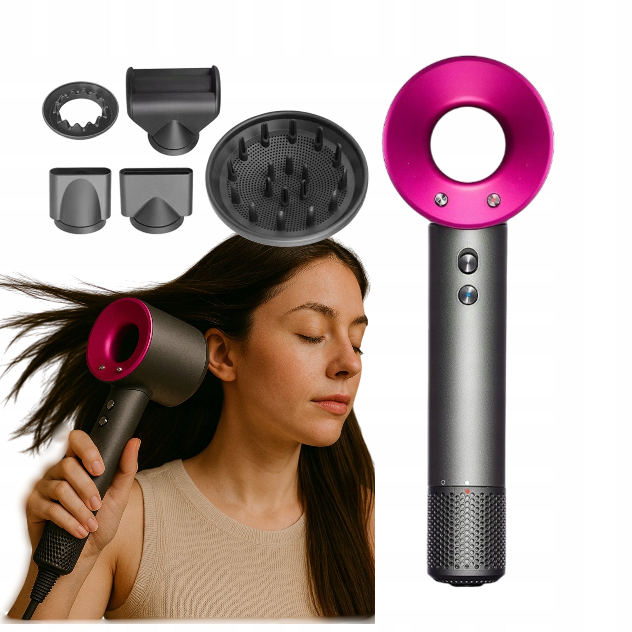 Hair Ionization Dryer 5in1 1600W ultra professional super effect