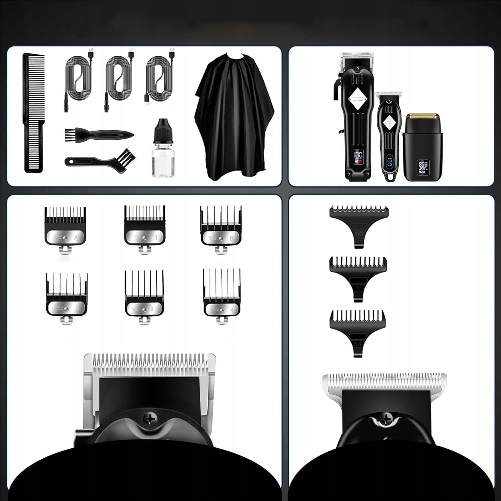 Hair Trimmer Set for Precise Grooming Shaver Beard Professional 8in1 Body Packaging status original