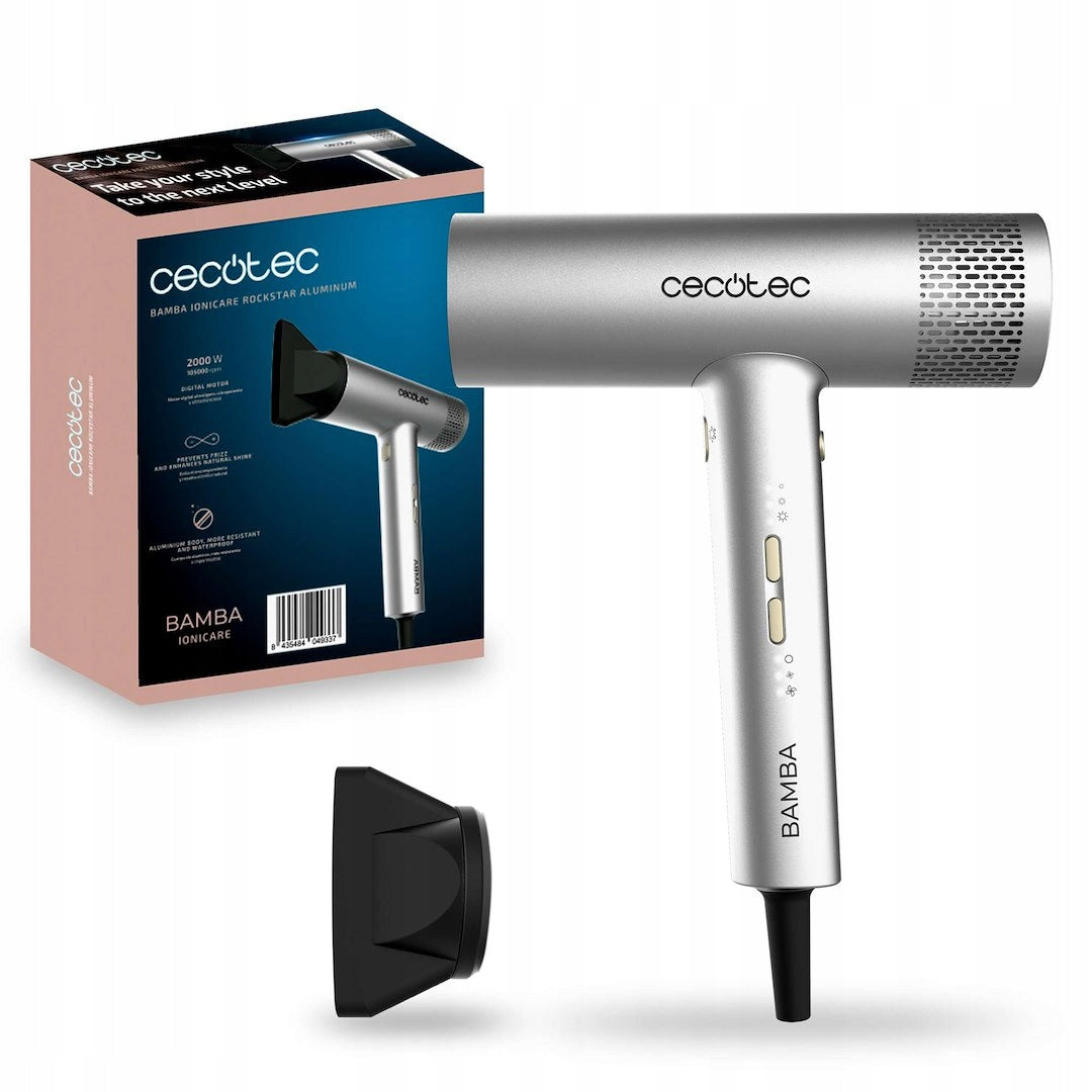 Hair dryer with Cecotec IoniCare RockStar Aluminum ions