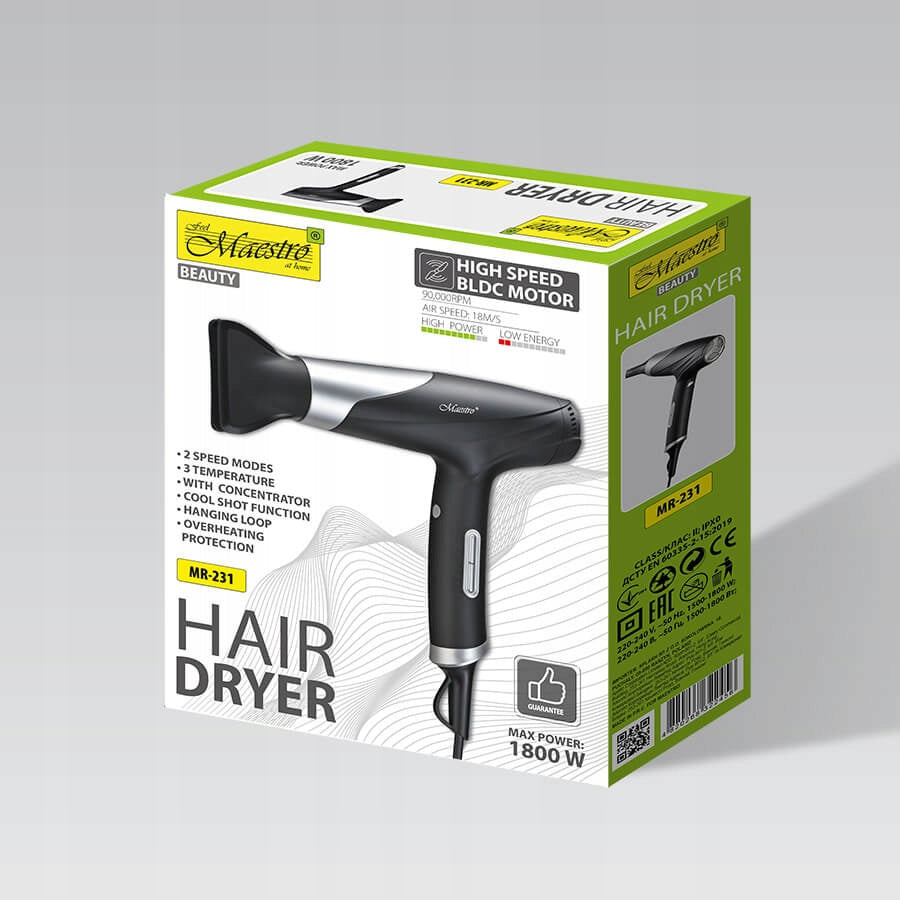 Hairdryer 1800W MAESTRO MR-231 Model 606214348