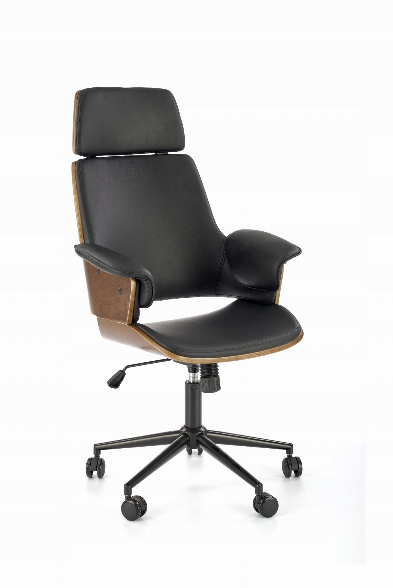 Halmar WEBER Office Swivel Chair Walnut Plywood / Black