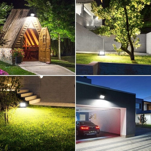 Halogen 50W LED Floodlight Outdoor Lamp Motion Sensor Twilight Garage Packaging status original
